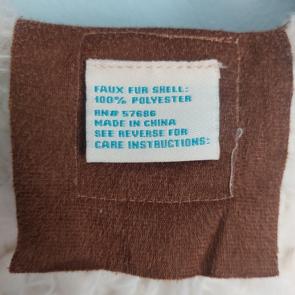 Long Faux Fur Vest Size M Boho Chic Winter White Brown Faux Suede Open Front EUC - Picture 8 of 10